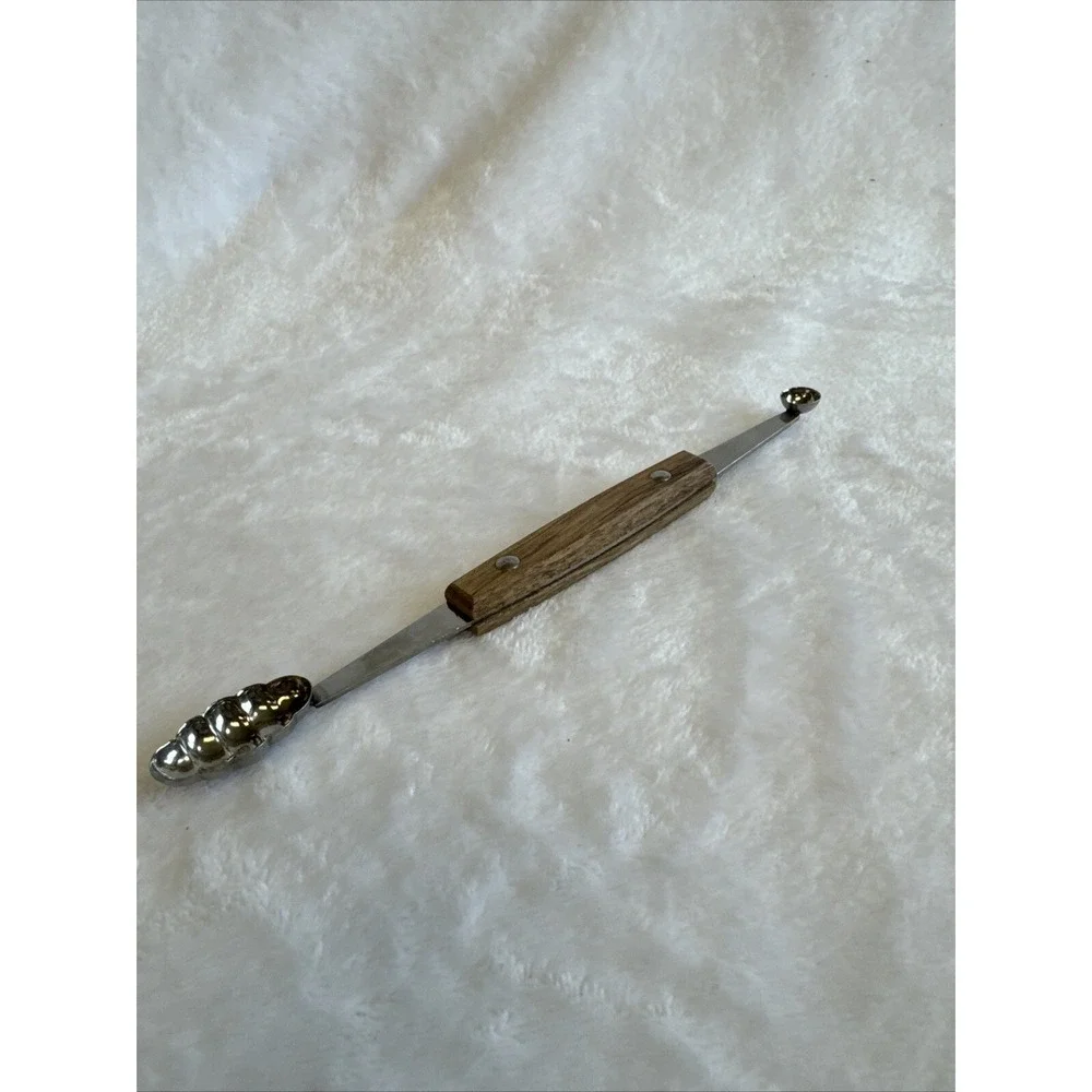Vintage wood handle melon‎ fruit scoop 8